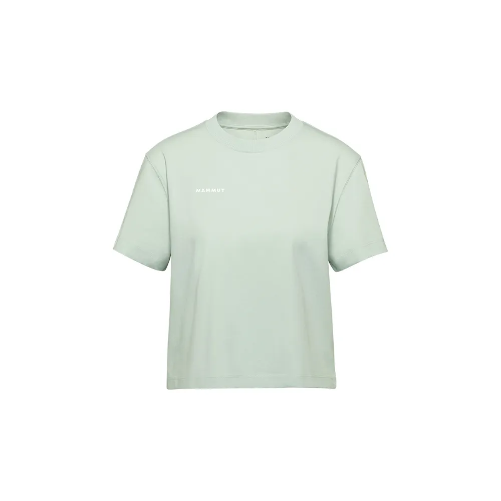 【Mammut 長毛象】Mammut Base Cropped Mini Logo AF 有機棉短版短袖T恤 鼠尾草銀綠 女款 #1017-07480