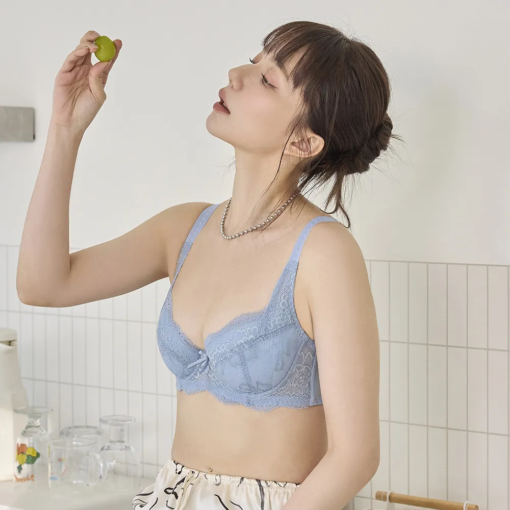 【曼黛瑪璉】包覆提托經典內衣 B-E罩杯(霧灰藍)