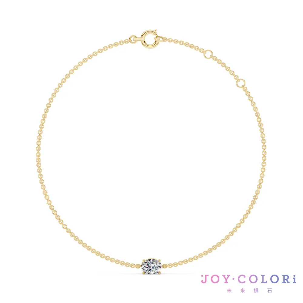 【JOY COLORi 未來鑽石】10K金 26分橢圓鑽手鍊(培育鑽石 流光 BR8043OCLG)