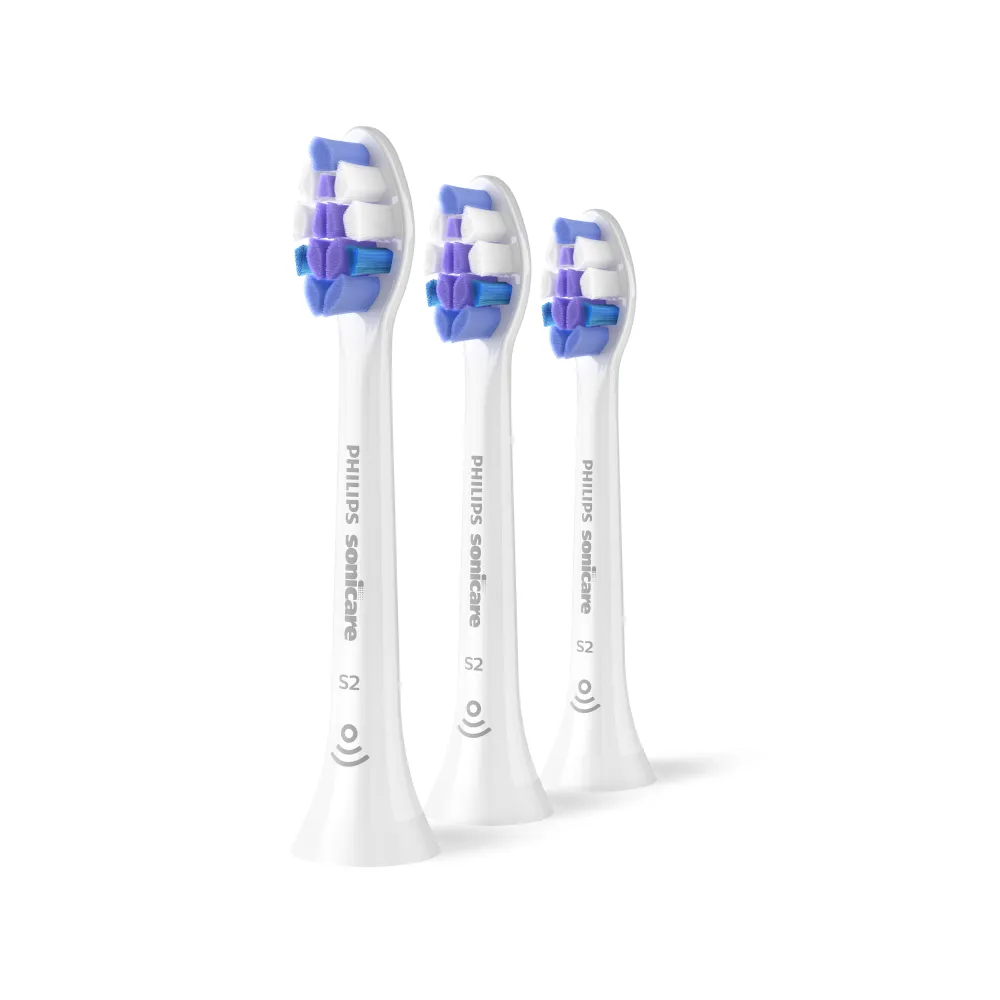 【Philips 飛利浦】HX6053 Sonicare S2/S超細抗敏刷頭3入組 (0.1mm極細毛/10倍清潔/官方直營)