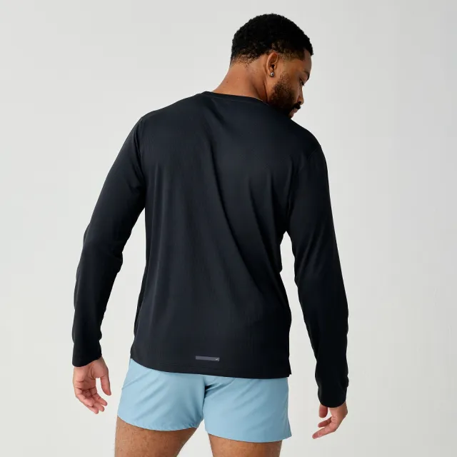 【BROOKS】男長袖上衣 Dash 奔跑長袖上衣_經典黑 (211607001)