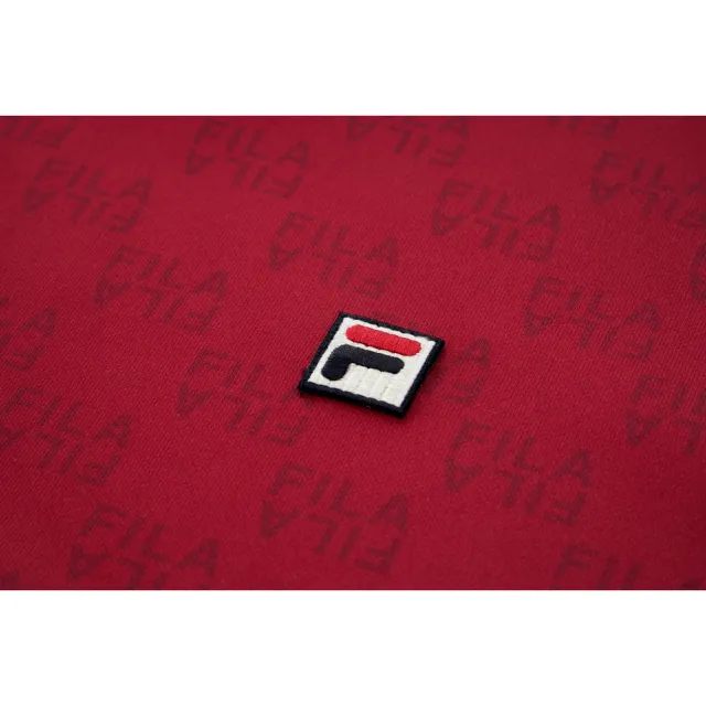 【FILA】女長袖連帽T恤-深紅 5TEA-5715-RD