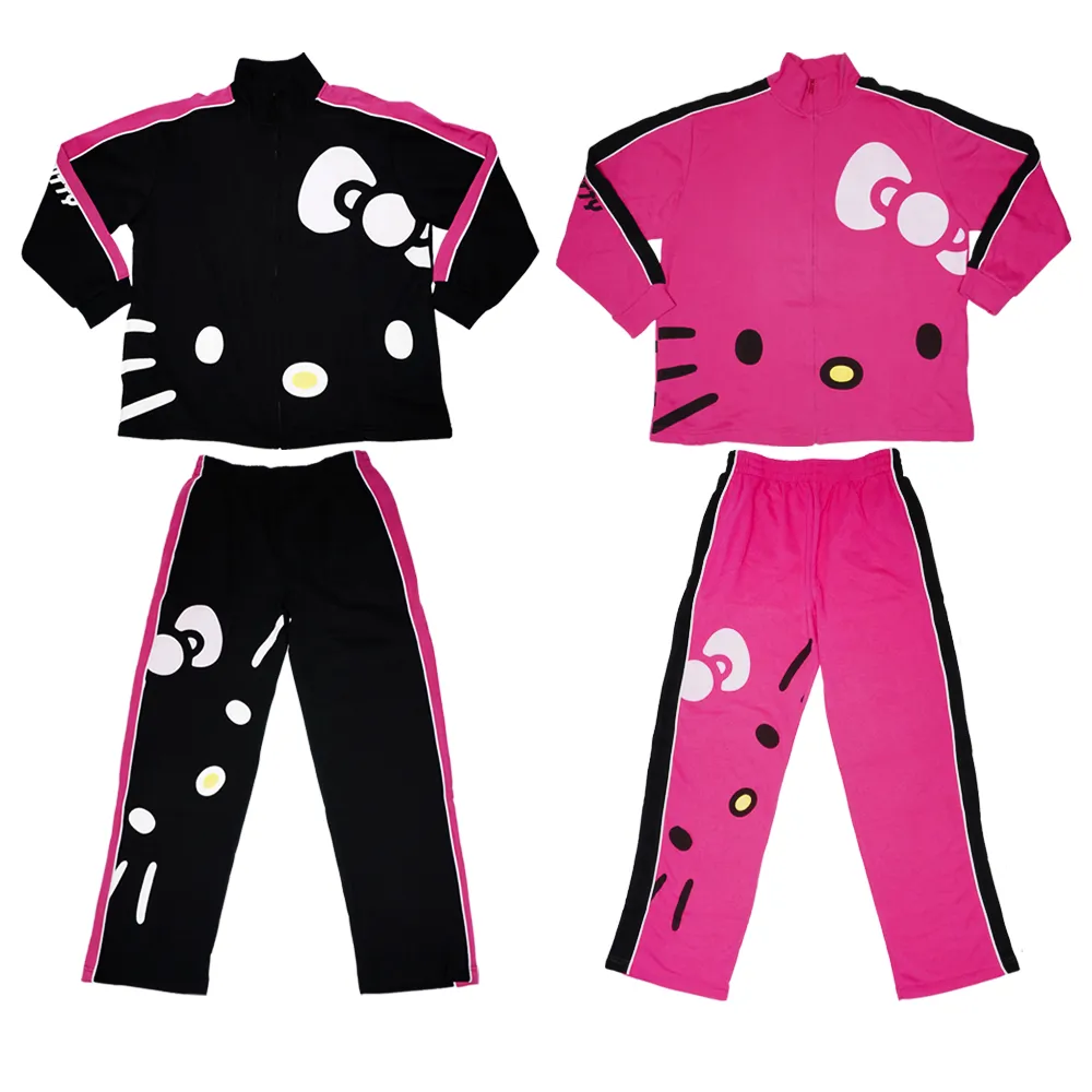 【TDL】日本進口HELLO KITTY凱蒂貓休閒服運動服上衣+褲子兩件式套裝 SAN-168(平輸品)