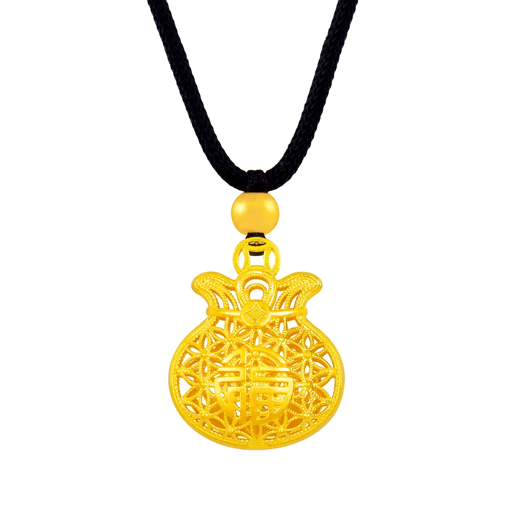【Just Gold 鎮金店】雋藏 袋福金來 黃金吊墜(附繩)