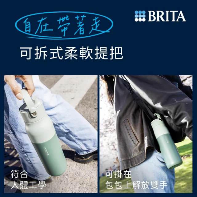 【BRITA】官方直營 LARQ探索原素輕量手提寬口吸管保溫杯680ml