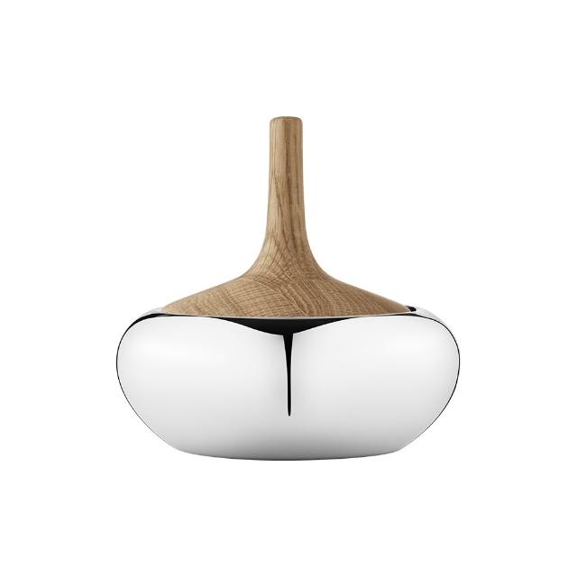【Georg Jensen 喬治傑生】KOPPEL 洋蔥型置物盒 (鏡面拋光不鏽鋼 橡木)