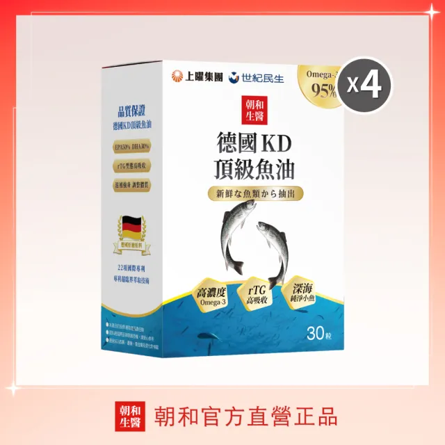 【朝和生醫】德國KD頂級魚油液體膠囊｜95%高濃度、魚油新型態 x4