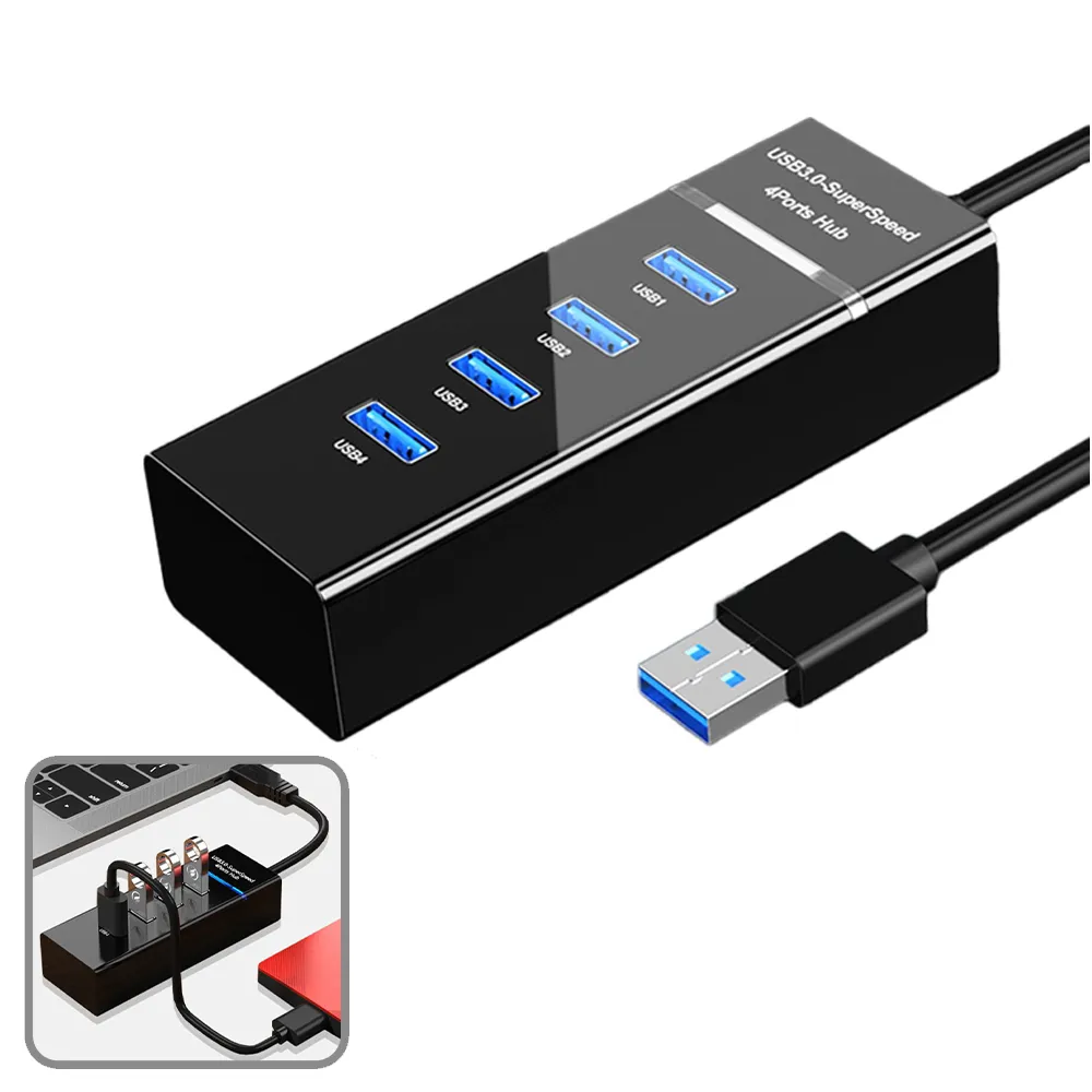 【JHS】USB3.0 4口HUB集線器 延伸器 120CM(筆電分線器 OTG 擴展器 擴充槽 電腦HUB 集線器 USB擴充)