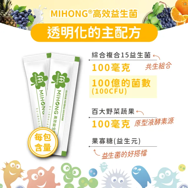 【MIHONG 米鴻生醫】高效益生菌-7種口味任選x1盒(30包/盒)