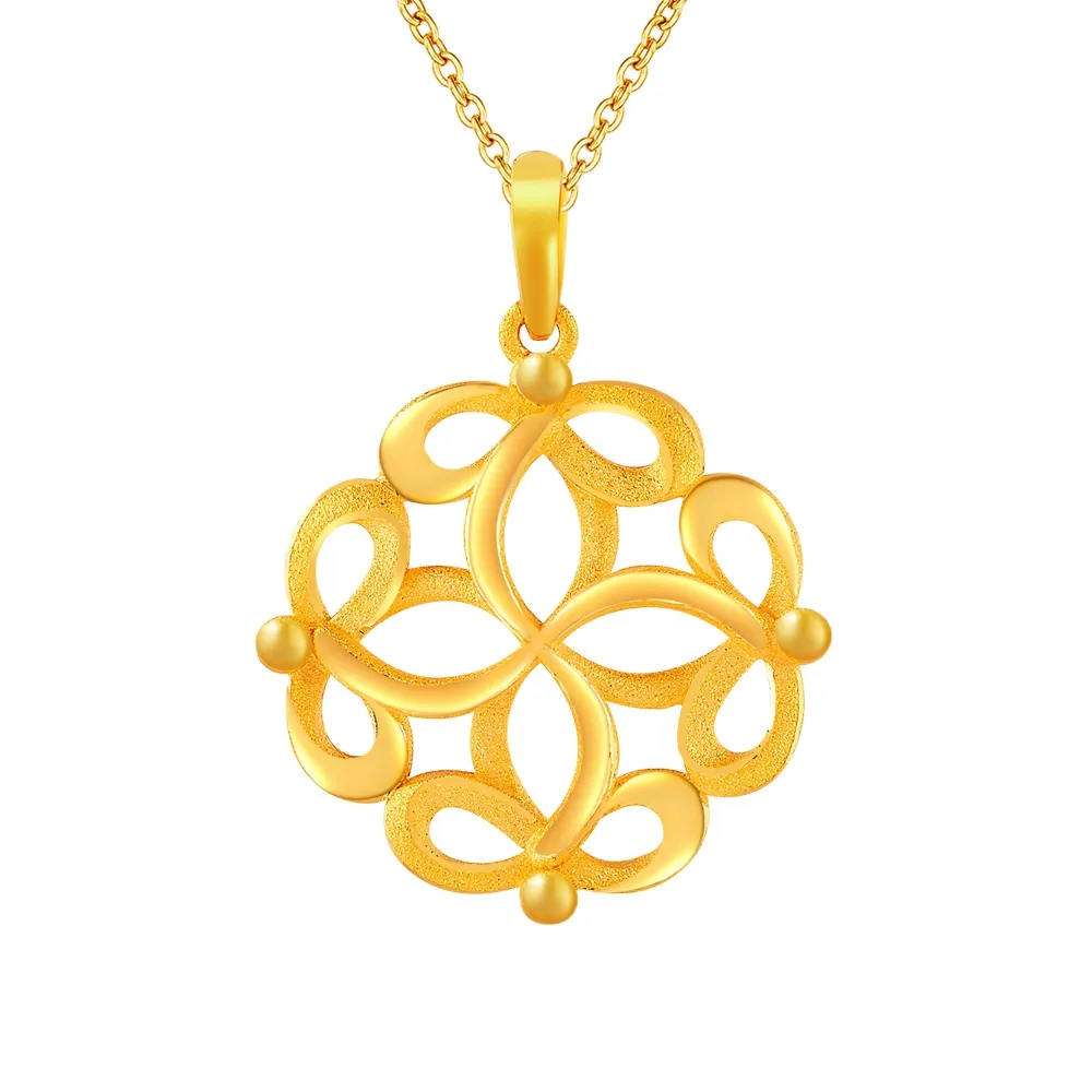 【Just Gold 鎮金店】真我宣言 黃金吊墜(不含鍊)