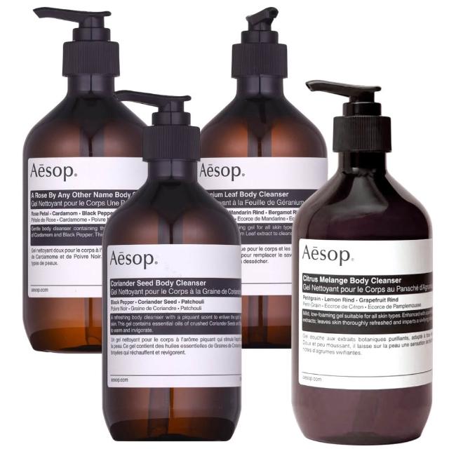 【Aesop】身體潔膚露/洗髮精 500ml(天竺葵/玫瑰的名字/芫荽籽/苦橙香檸)