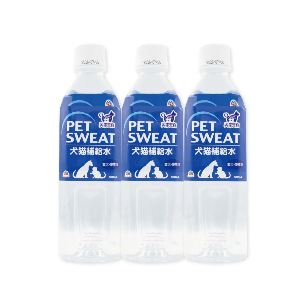 【興家安寵】pet sweat犬貓補給水 500ml 3件組(貓咪飲用水/寵物補水/狗狗補水)
