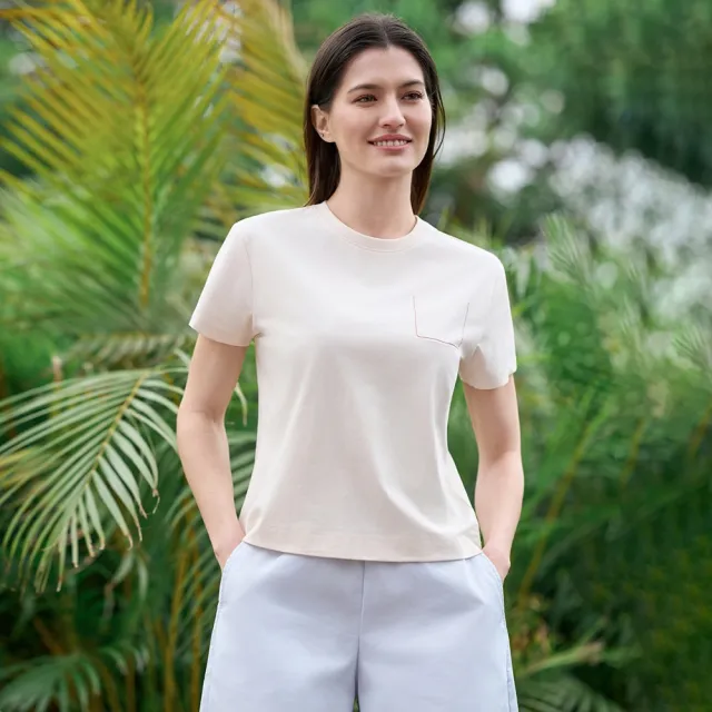 【GIORDANO 佐丹奴】女裝冰藻泥涼感短袖T恤(多色任選)