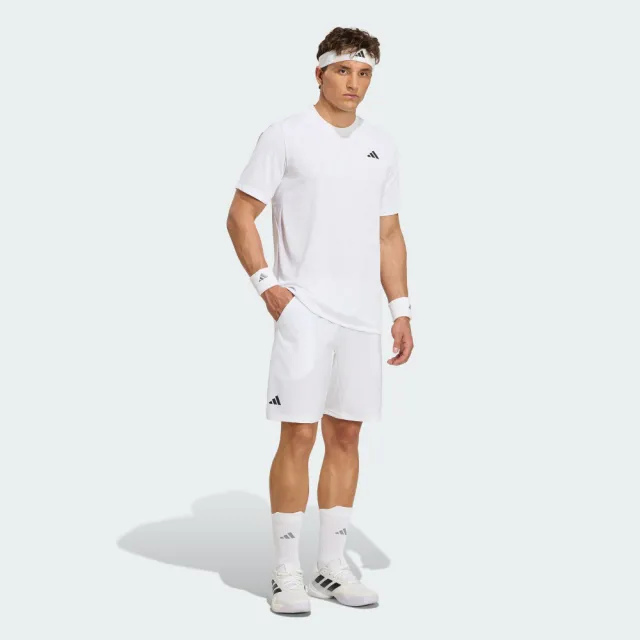 【adidas 愛迪達】短袖上衣 男 訓練 慢跑 吸濕排汗 亞規 CLUB GRAPH TEE 白 KS8271(S3463)