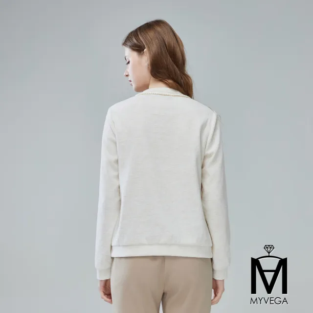 【MYVEGA 麥雪爾】MA假兩件式小香風金絲線長袖上衣-共三色(日系/女上衣/小香風)