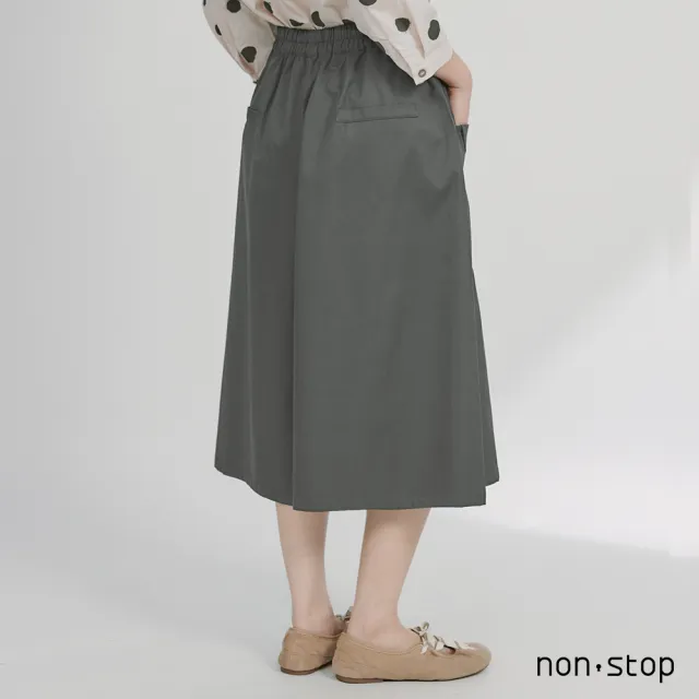 【non-stop】工裝釦飾口袋寬版七分褲-2色