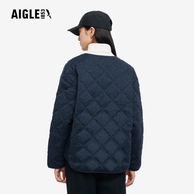 【AIGLE】女 刷毛保暖外套｜AG-5A228A057 深藍(女外套 保暖外套 刷毛外套 刷毛衣 鋪棉外套)