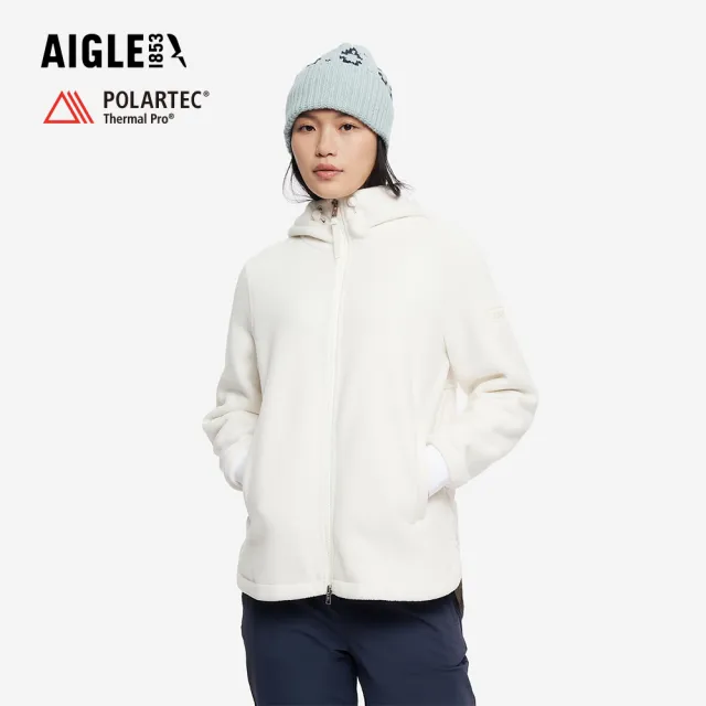 【AIGLE】女 POLARTEC 刷毛保暖外套|AG-5A230A131 米白(女外套 保暖外套 刷毛外套 刷毛衣)