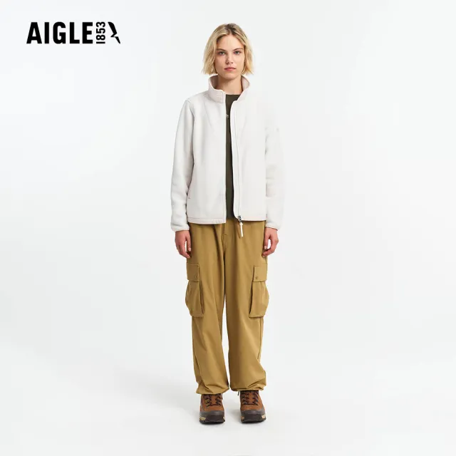 【AIGLE】女 POLARTEC 刷毛保暖外套｜AG-5A231A133 灰白(女外套 保暖外套 刷毛外套 刷毛衣)