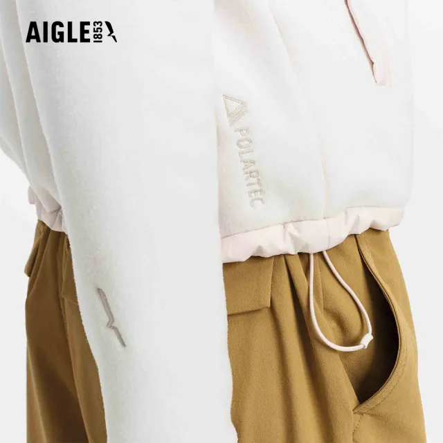 【AIGLE】女 POLARTEC 刷毛保暖外套｜AG-5A231A133 灰白(女外套 保暖外套 刷毛外套 刷毛衣)