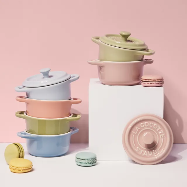 【STAUB】馬卡龍圓形陶瓷迷你烤盅6件組10cm(德國雙人牌集團官方直營)