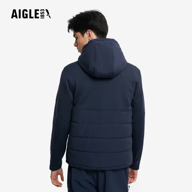 【AIGLE】男 POLARTEC 彈性刷毛外套｜AG-5A301A057 深藍 (男外套 保暖外套 刷毛外套 滑雪 彈性外套)