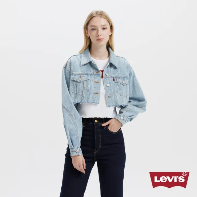 【LEVIS】女款 牛仔外套 短版外套 草寫LOGO 單寧外套 熱賣單品 003SY-0001