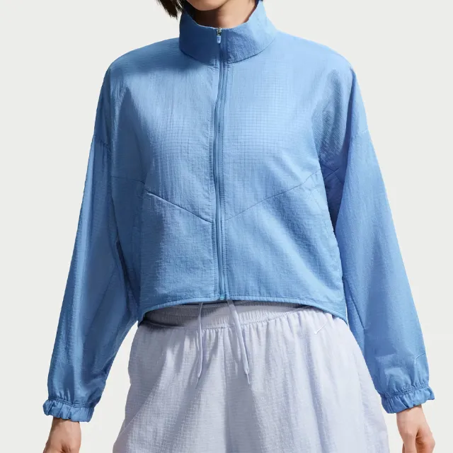 【NIKE 耐吉】As W Nsw Ltwt Ripstop Wr Jkt 女款 藍色 立領 拉鍊 外套 IF0588-486