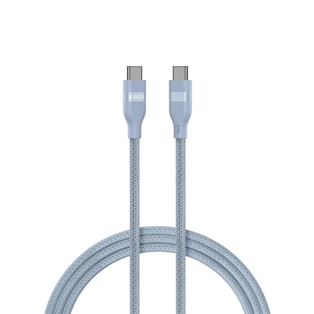 【Anker】官方授權直營 A82E2 超軟充電線 Type-C 240W 1.8m(黑白綠/Type-C線/安卓/iPhone17/筆電/Switch)