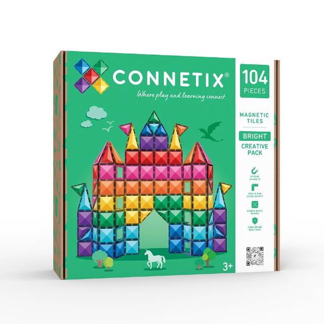 【Connetix 磁樂】澳洲 Connetix 磁力片-104片 亮彩創作組(STEAM 玩具)