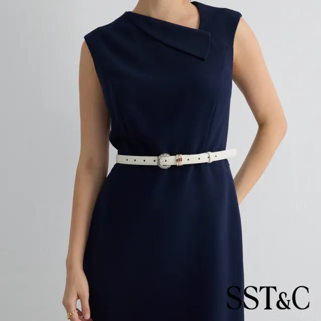 【SST&C】女款_白色金銀雙色釦頭真皮皮帶82126923001(限時85折)