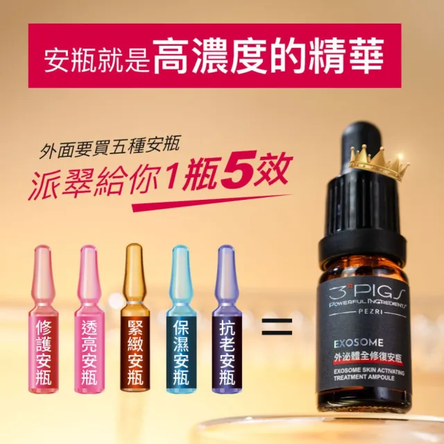 【PEZRI 派翠】外泌體奢金禮盒組 任選1(外泌體精華乳/外泌體安瓶粉曜禮盒/贈安瓶9ml/美妝盒/送禮/99狂購節