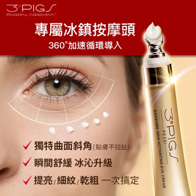【PEZRI 派翠】momo獨家★外泌體撫紋修復亮眼霜20ml-3入(EXOSOME 超能外泌體/外泌體亮眼霜)