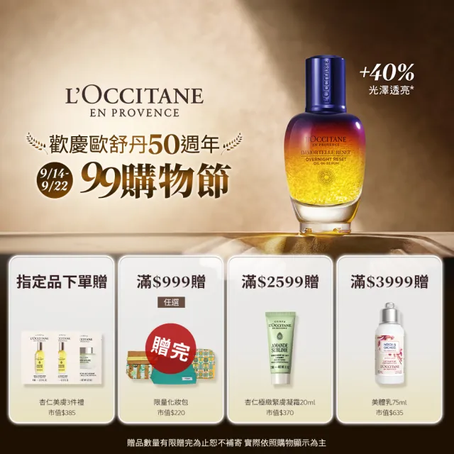 【L’Occitane 歐舒丹】官方直營 蠟菊乳油木抗老美手組(蠟菊賦活護手霜75ml+乳油木護手霜30ml)