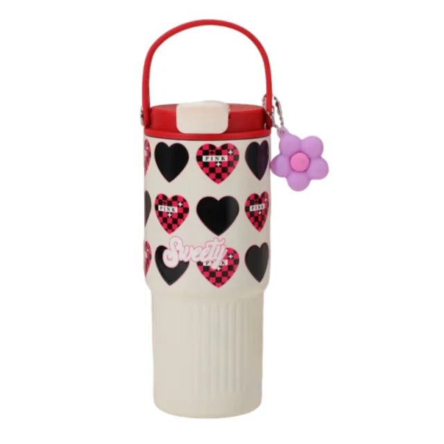 316不銹鋼陶瓷內膽冰壩杯 大容量710ml 車用吸管杯