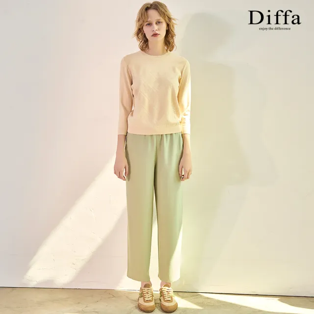 【Diffa】美型剪裁鬆緊腰長褲-女