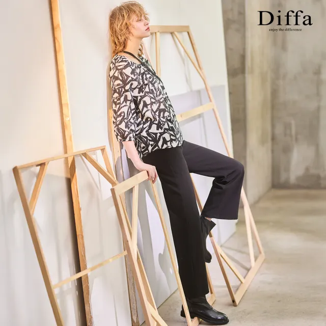 【Diffa】黑色直筒長褲-女（其他規格）