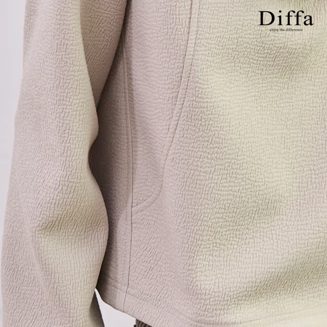 【Diffa】卡其美型剪裁設計針織衫-女