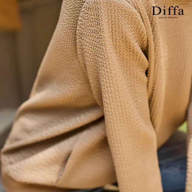 【Diffa】異素材拼接抗UV速乾連帽針織衫-女