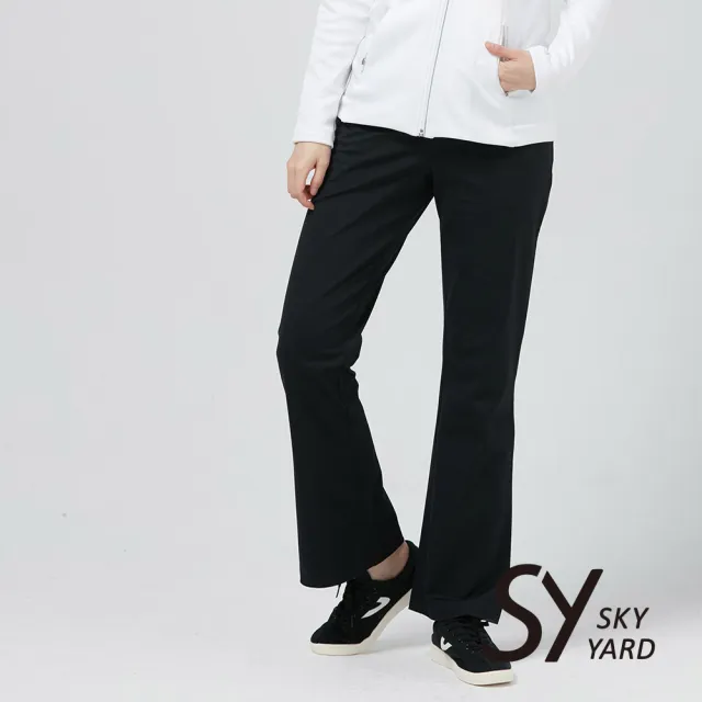 【SKY YARD】網路獨賣款-素面小喇叭長褲-黑色