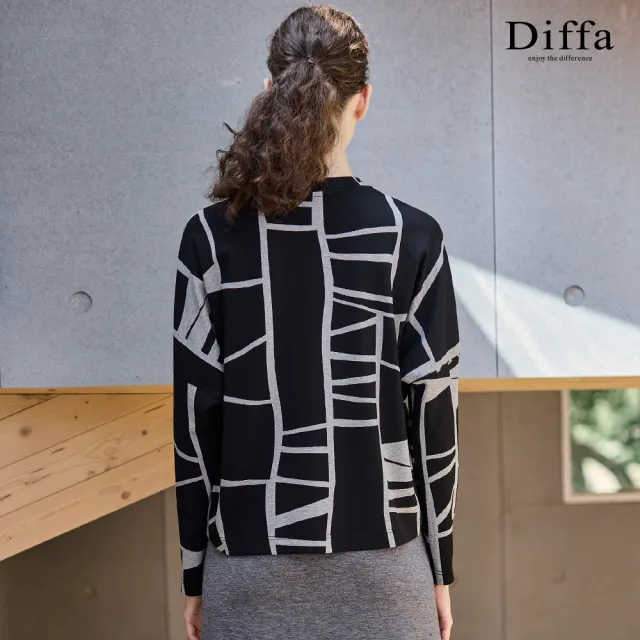 【Diffa】簡約織條落肩針織衫-女