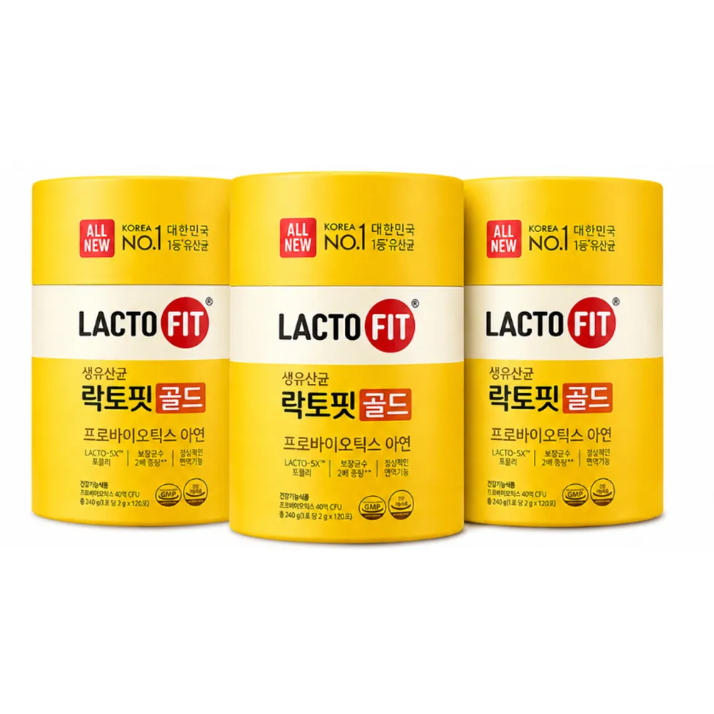 【韓國鍾根堂】LACTO-FIT GOLD 益生菌粉末食品 大童與成人款120入-三入組