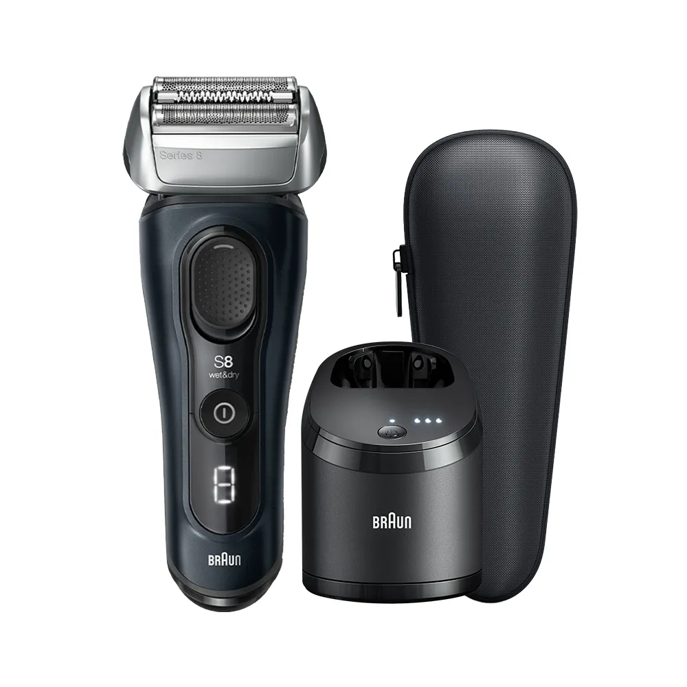 【BRAUN 百靈】8系列PRO 智美音波電動刮鬍刀/電鬍刀 清潔座組 德國製造(8563cc)