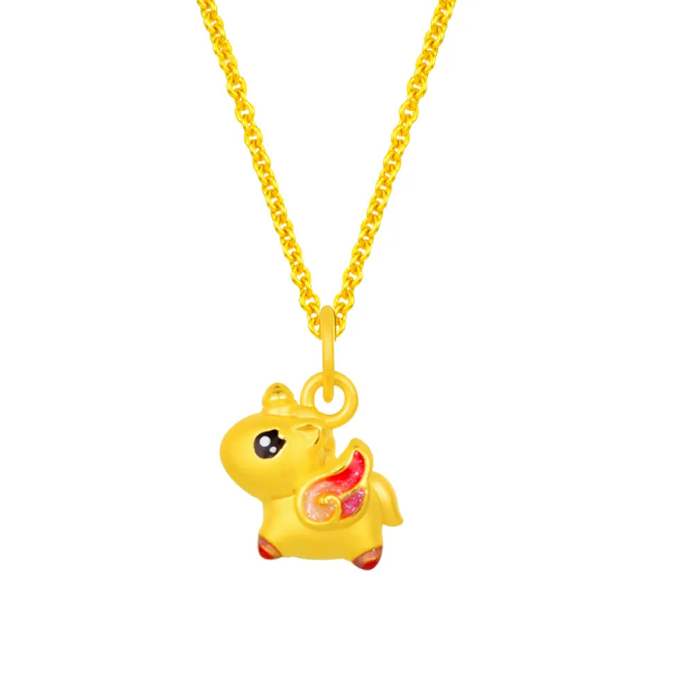 【Just Gold 鎮金店】夢幻翼馬 黃金吊墜(不含鍊)