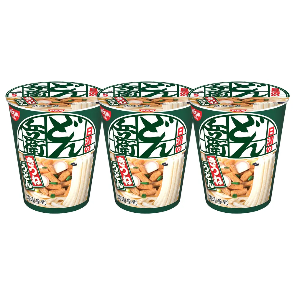 【NISSIN 日清】咚兵衛日式油豆腐烏龍麵 三入組杯麵(82g/杯 日清泡麵)