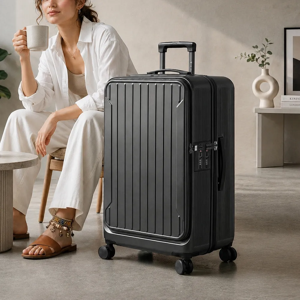 【Arowana 亞諾納】假日限定價★30吋城市輕旅杯架款|上開/對開 兩用防爆可加大行李箱 (假日照常配送)