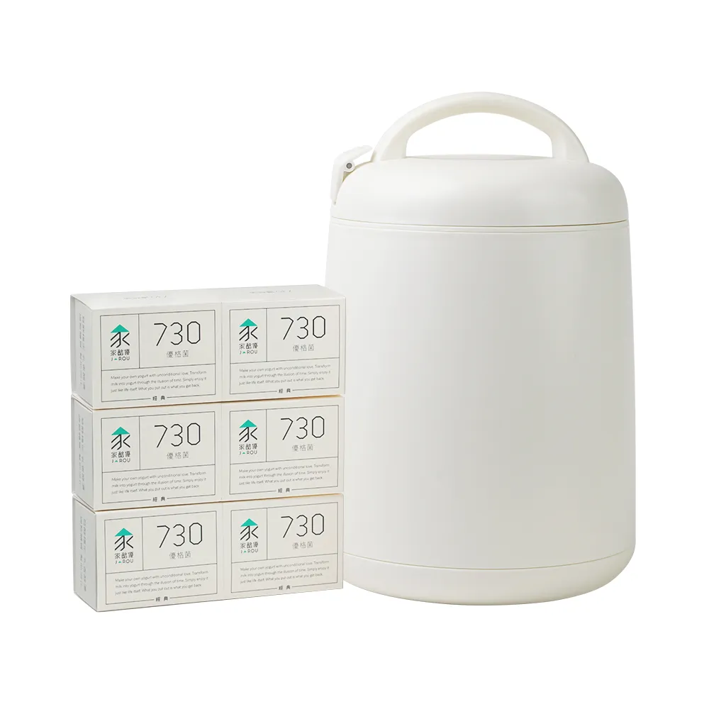 【jarou 家酪優】不插電優格機+730優格菌x6盒-共96包(DIY優格、發酵穩定、口感濃郁)