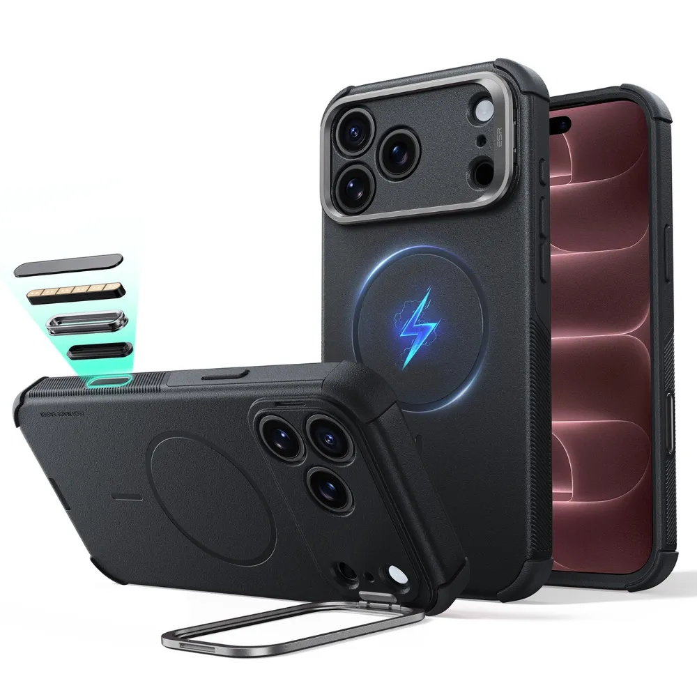 【ESR 億色】iPhone 18 系列 磁吸鐵甲系列按鍵款 鏡頭支架 手機保護殼(iPhone 18 Pro)