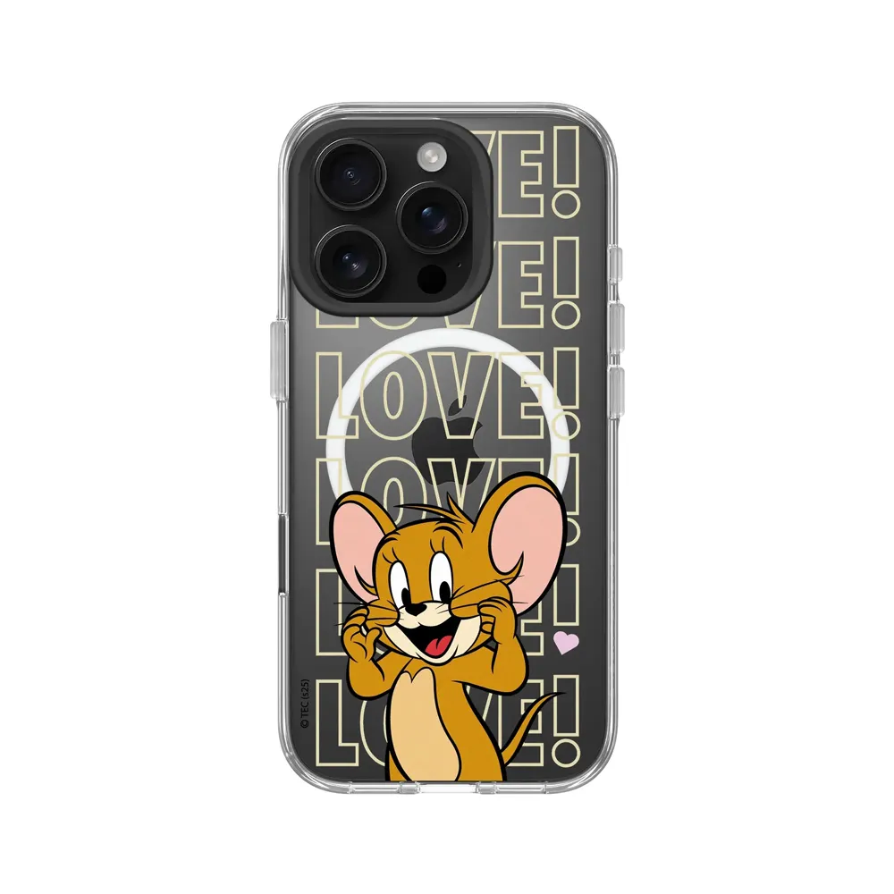 【RHINOSHIELD 犀牛盾】iPhone 15系列Clear MagSafe兼容透明防摔磁吸手機殼/傑利鼠愛心(湯姆貓與傑利鼠)