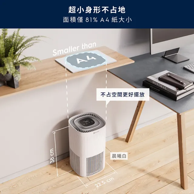 【Electrolux 伊萊克斯】300系列強效空氣清淨機-EP31-21UGA/SWA(兩色任選)